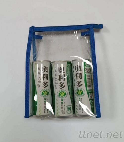 PVC透明戶外飲料手提袋|高週波置物袋