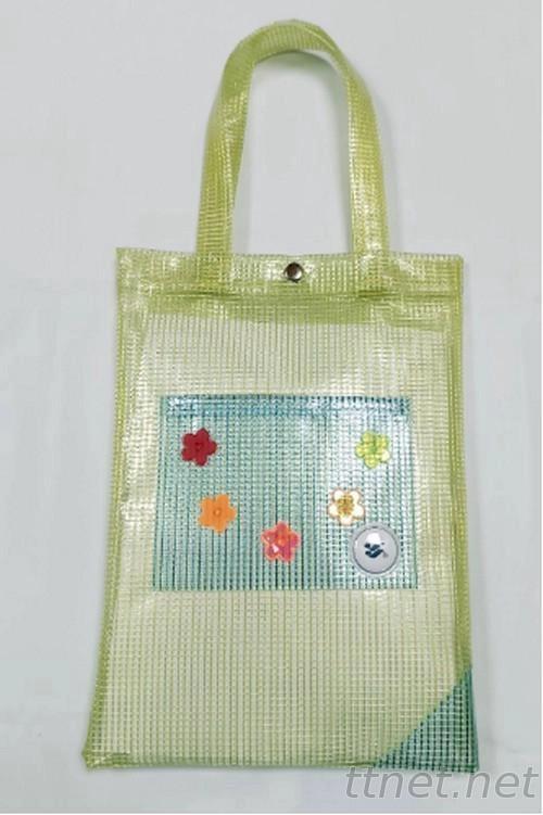 PVC高週波網狀購物袋|客製化PVC網狀購物袋代工廠